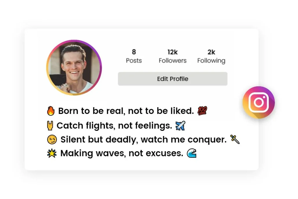 Unique Instagram bio for boys